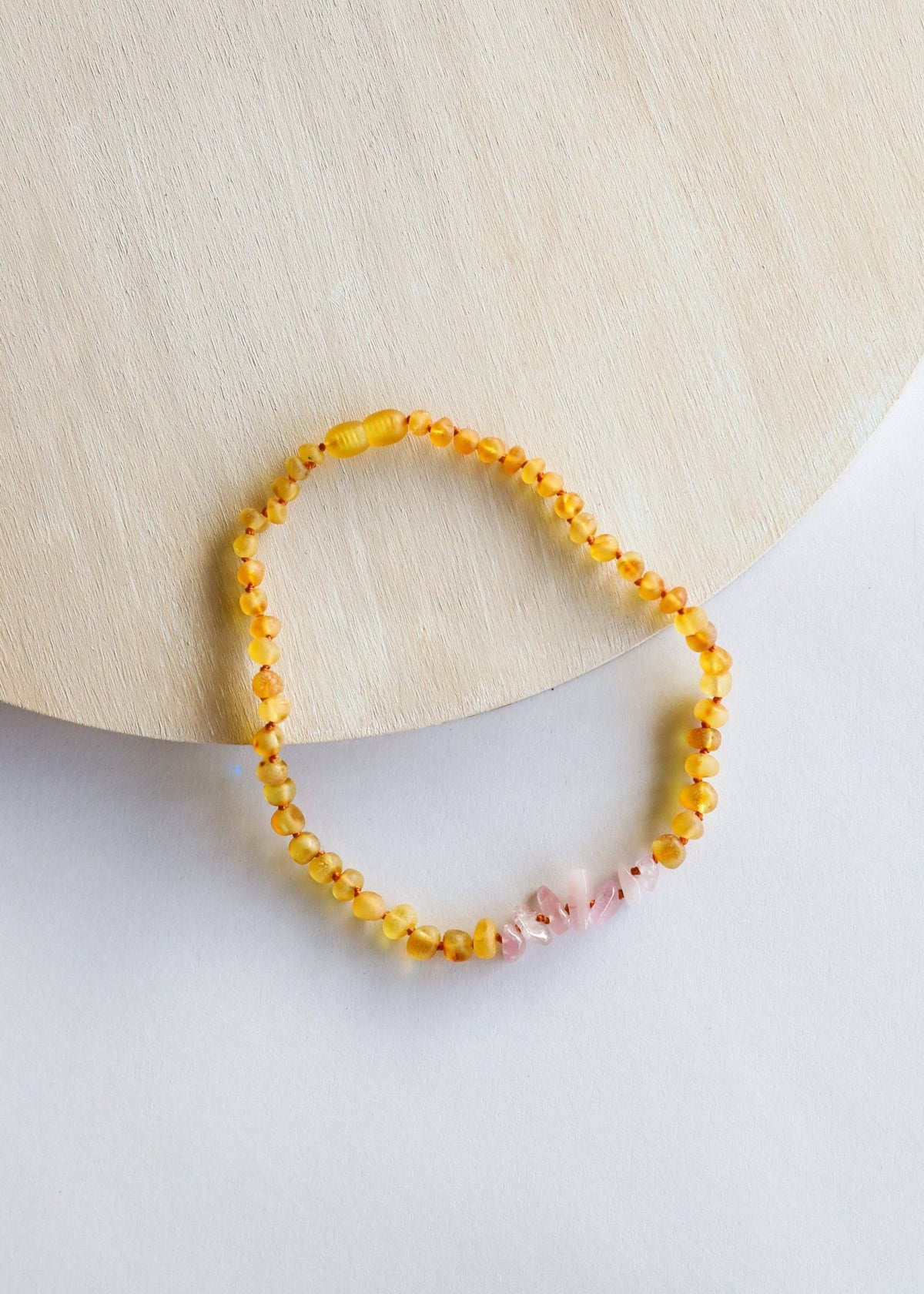 Raw Honey Baltic Amber + Raw Rose Quartz || Necklace - Meadow CollectiveNecklaces