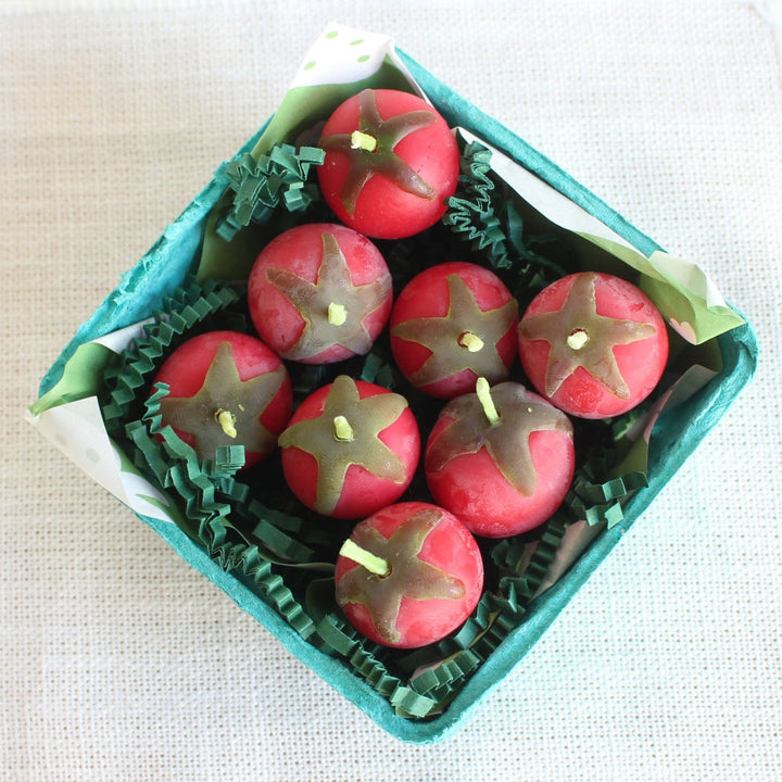 Red Cherry Tomato Beeswax Birthday Candles 8 - count - Meadow Collectivecandle