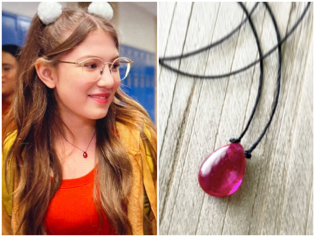 Rubellite Hydroquartz Teardrop Cord Necklace - Meadow Collectivenecklace