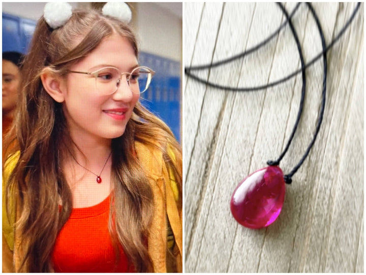 Rubellite Hydroquartz Teardrop Cord Necklace - Meadow Collectivenecklace