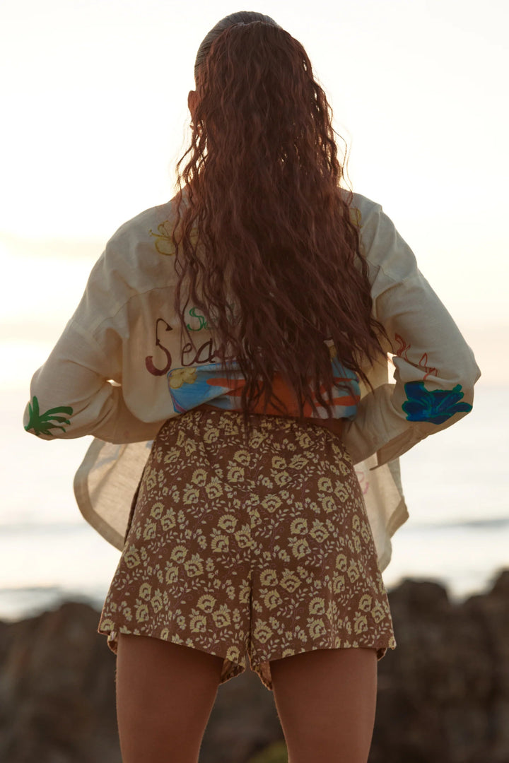 Sabbi Altos Shorts - Seas The Day - Mocha - Meadow Collectiveshorts