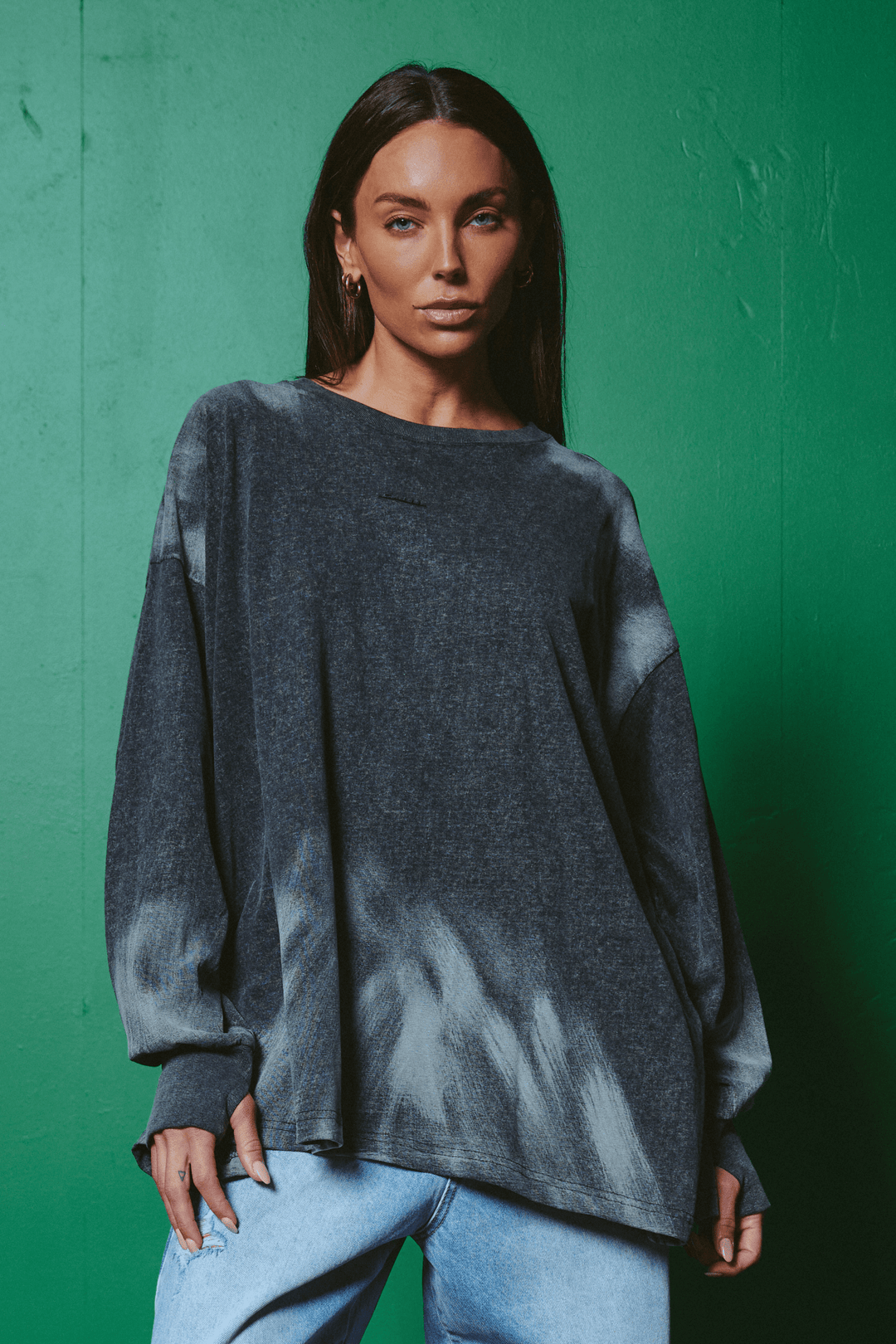 The Baby Got Back Long Sleeve Tee - Charcoal