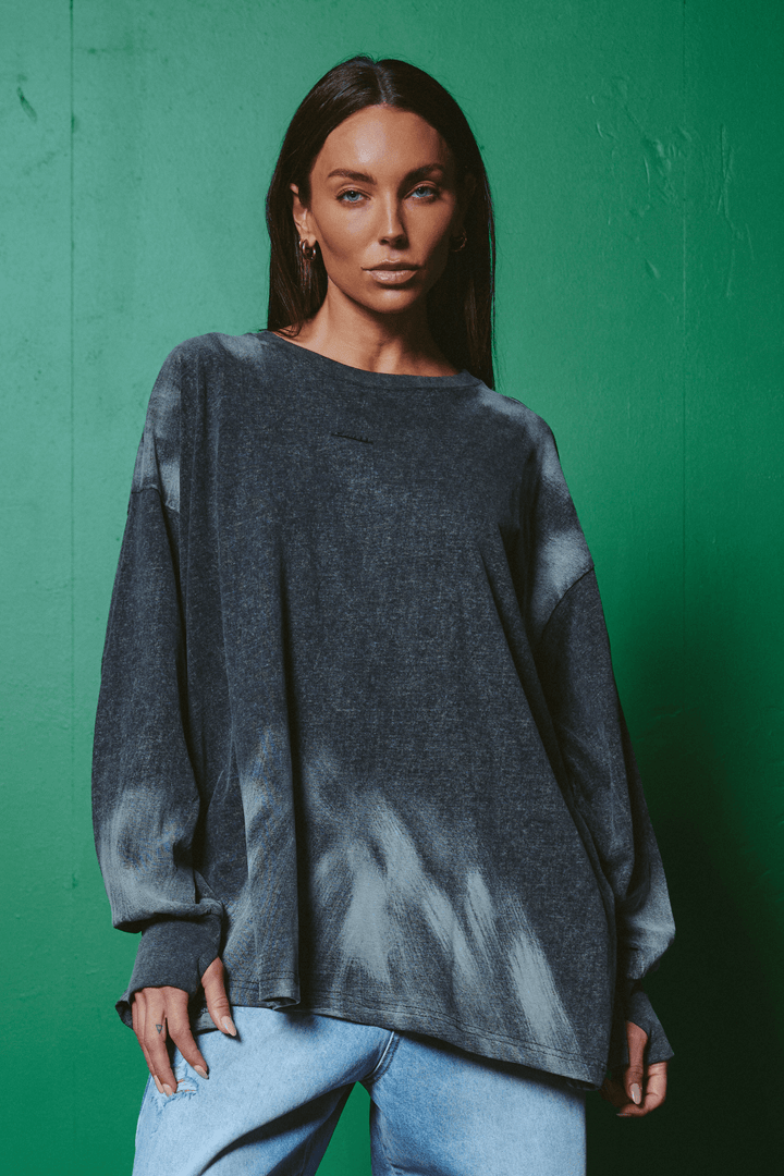 The Baby Got Back Long Sleeve Tee - Charcoal