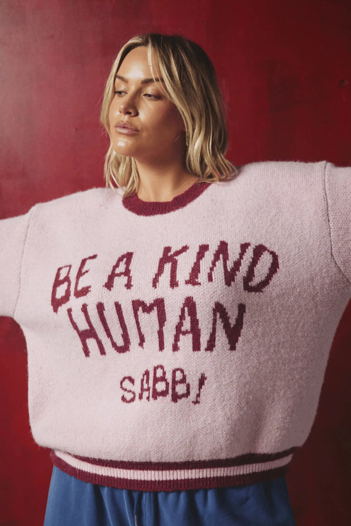 Sabbi Be a Kind Human Knit Jumper- Pink - Meadow Collectivesweater