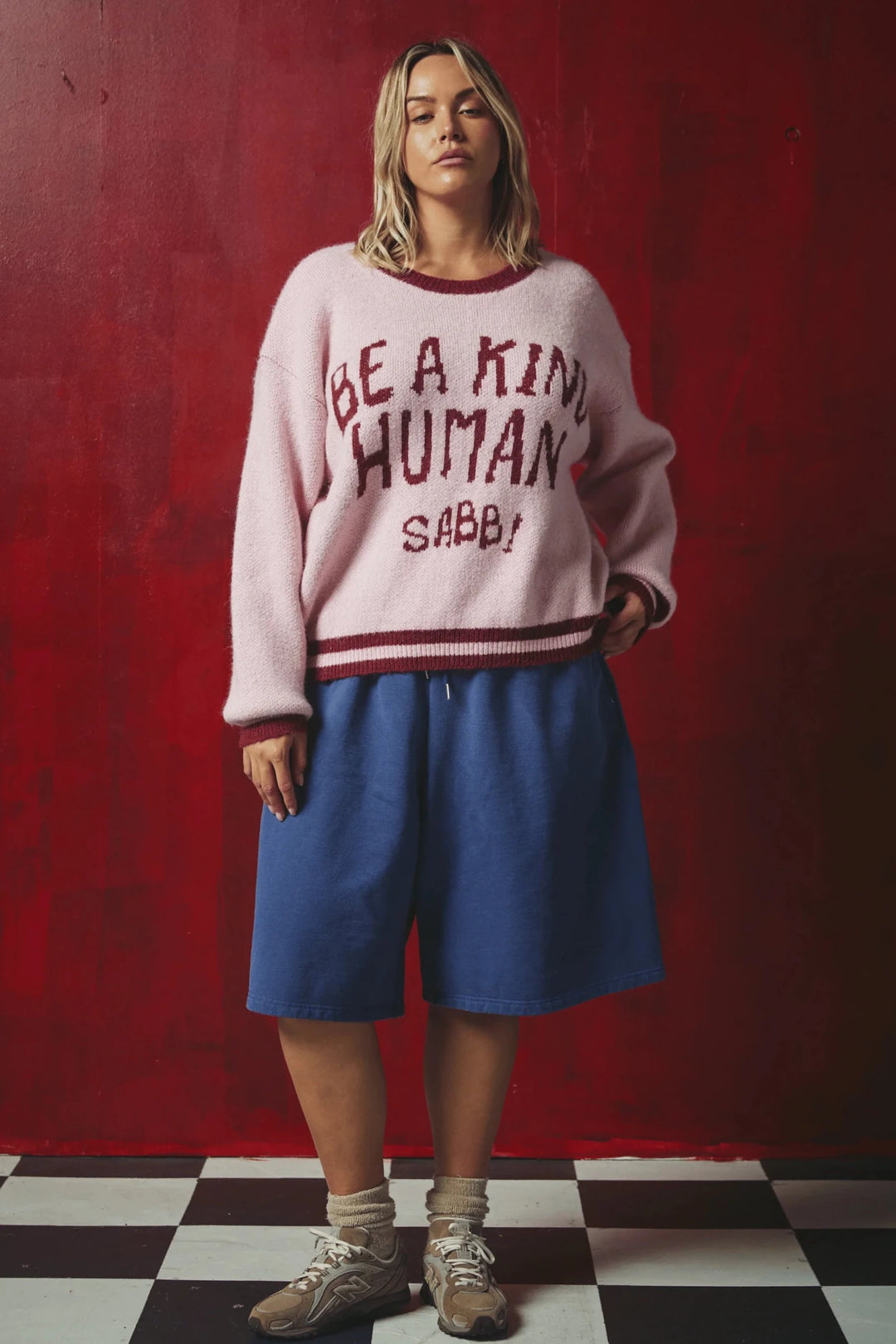 Sabbi Be a Kind Human Knit Jumper- Pink - Meadow Collectivesweater