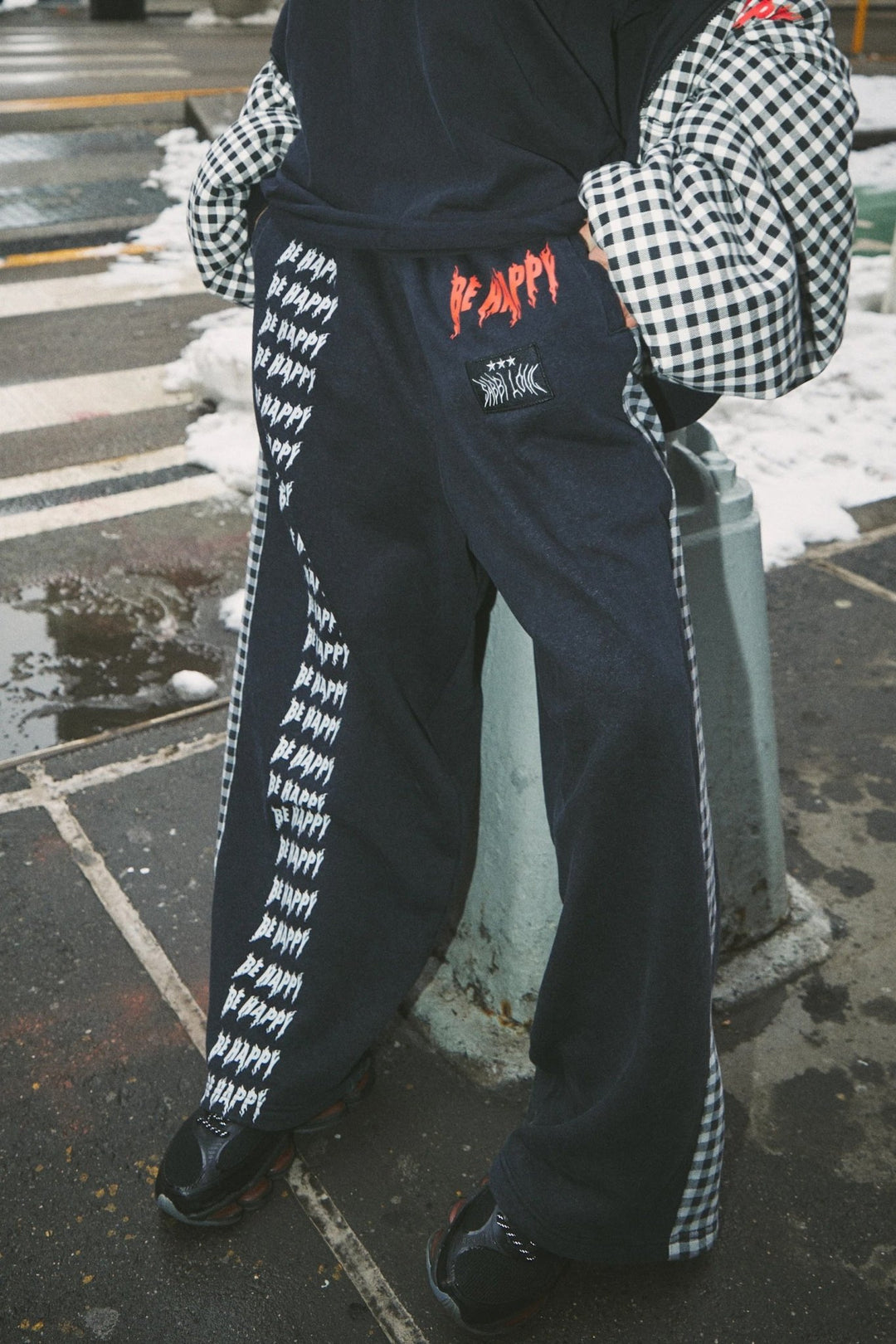 Sabbi Be Happy Wide Leg Sweat Pants - Gingham - Meadow Collectivesweatpants