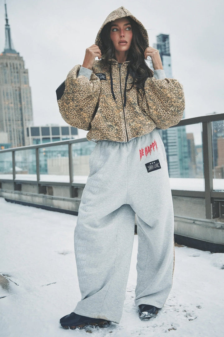 Sabbi Be Happy Wide Leg Sweat Pants - Leopard - Meadow Collectivesweatpants