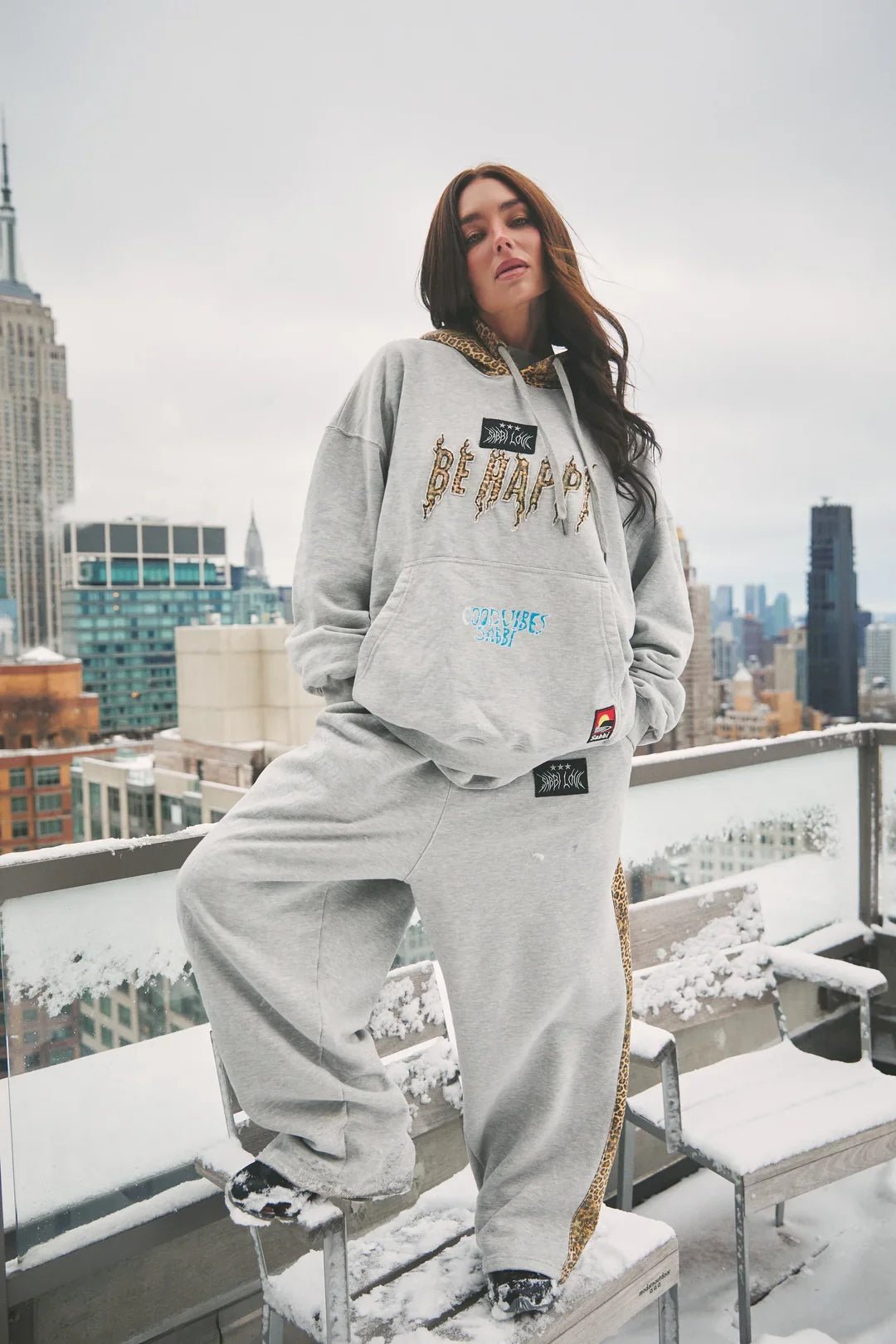 Sabbi Be Happy Wide Leg Sweat Pants - Leopard - Meadow Collectivesweatpants