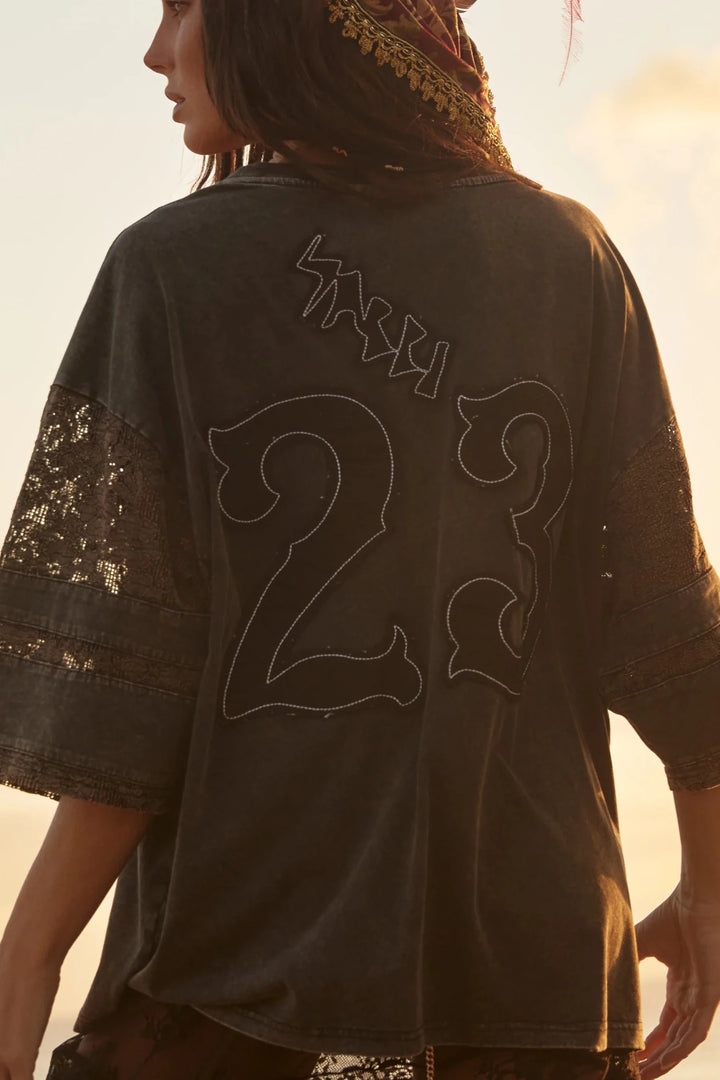 Sabbi Chase Your Dreams Oversized Lace Sleeve Graphic Tee - Meadow Collectivet shirt