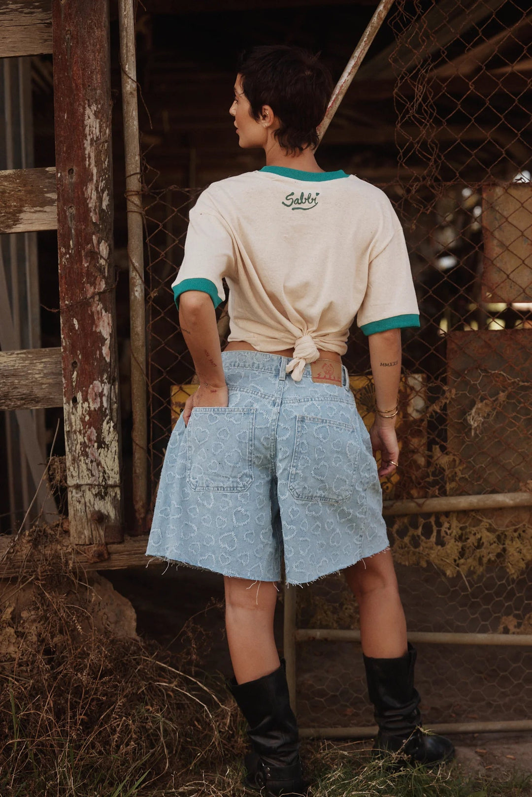 Sabbi Denim Jorts - Hearts - Meadow Collectivejorts
