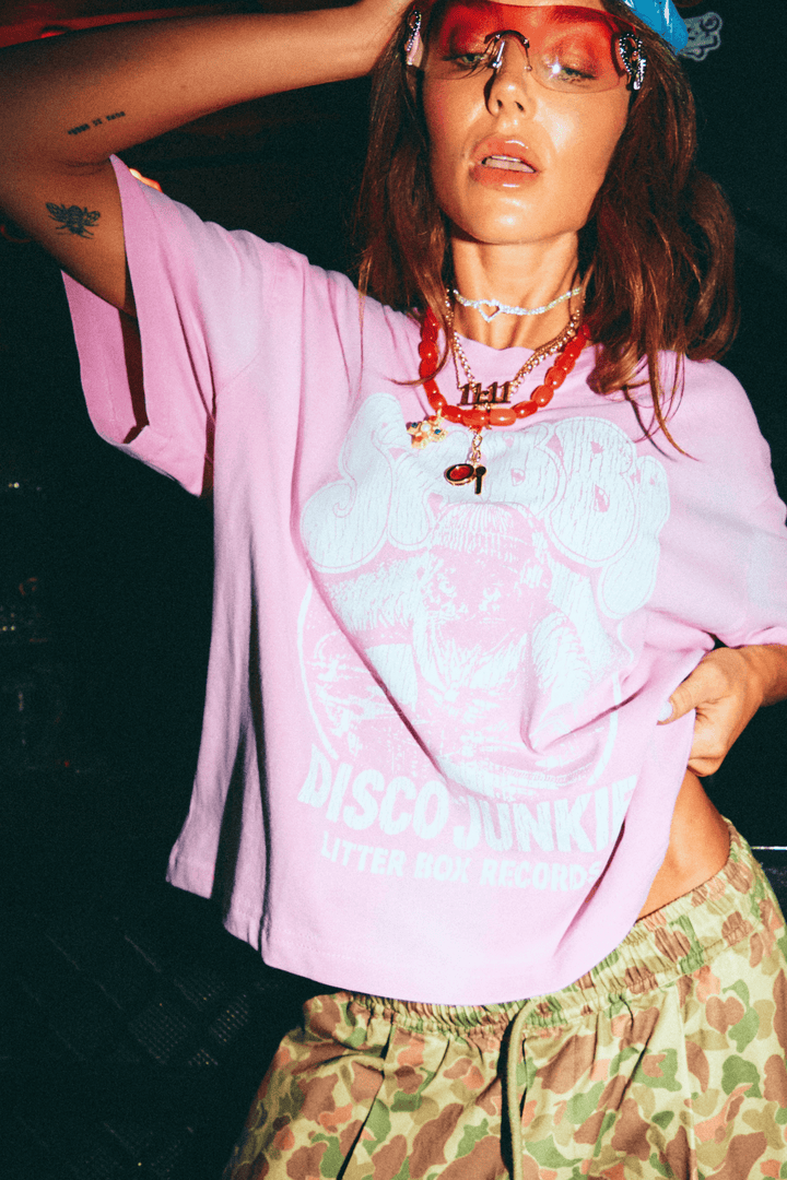 DJ Cat Tee - Pink