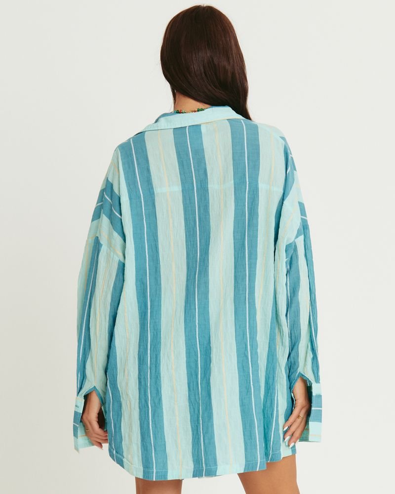 Sabbi Don Julio Shirt - Pop Stripe Blue - Meadow Collectivelinen shirt