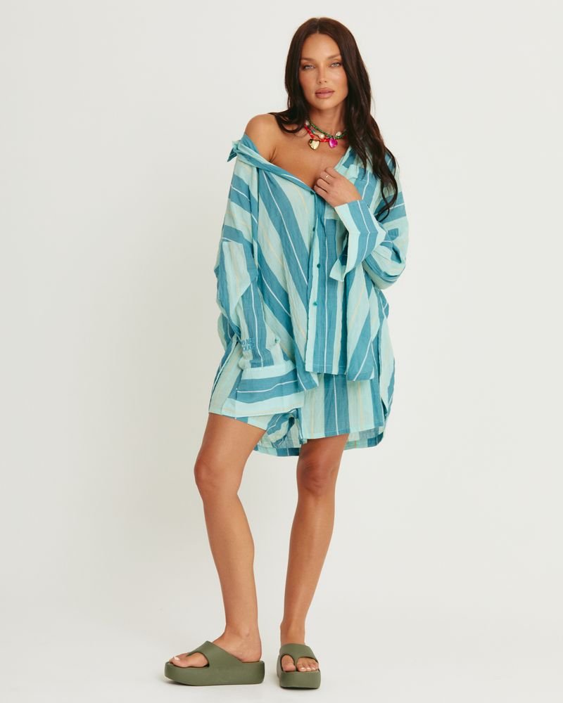 Sabbi Don Julio Shirt - Pop Stripe Blue - Meadow Collectivelinen shirt