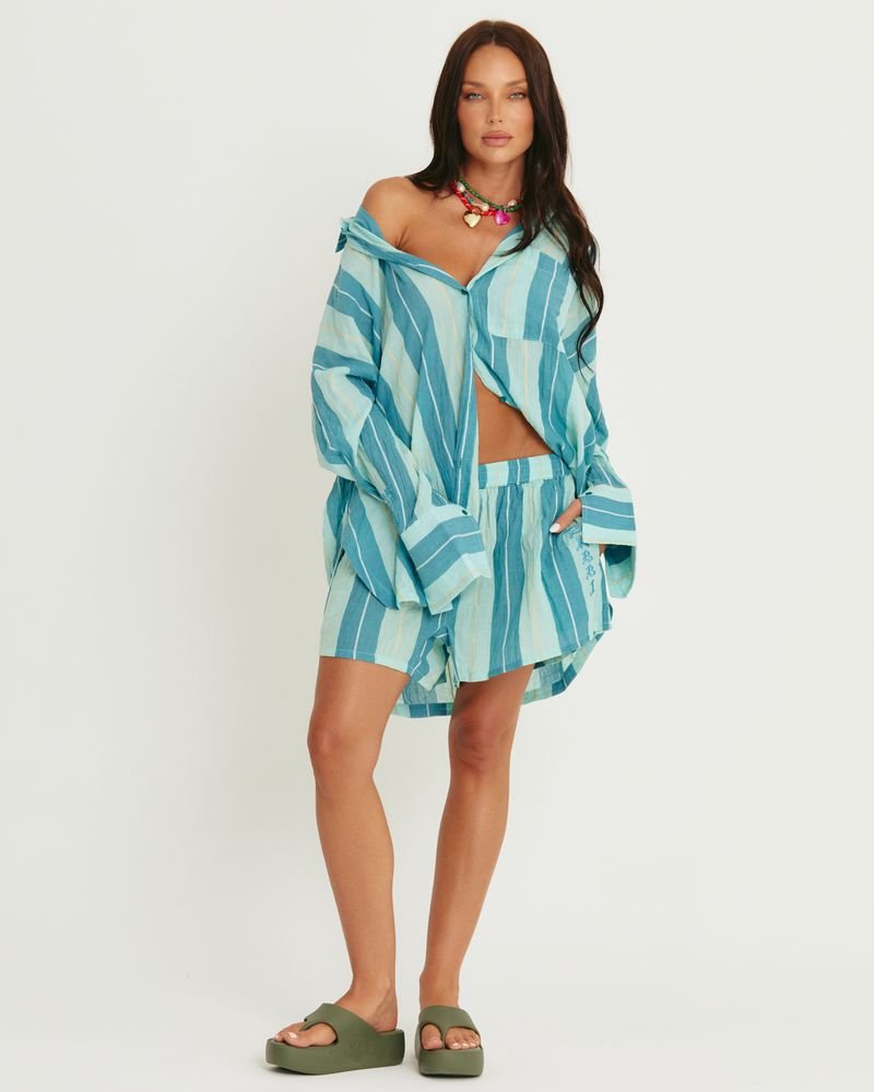 Sabbi Don Julio Shirt - Pop Stripe Blue - Meadow Collectivelinen shirt