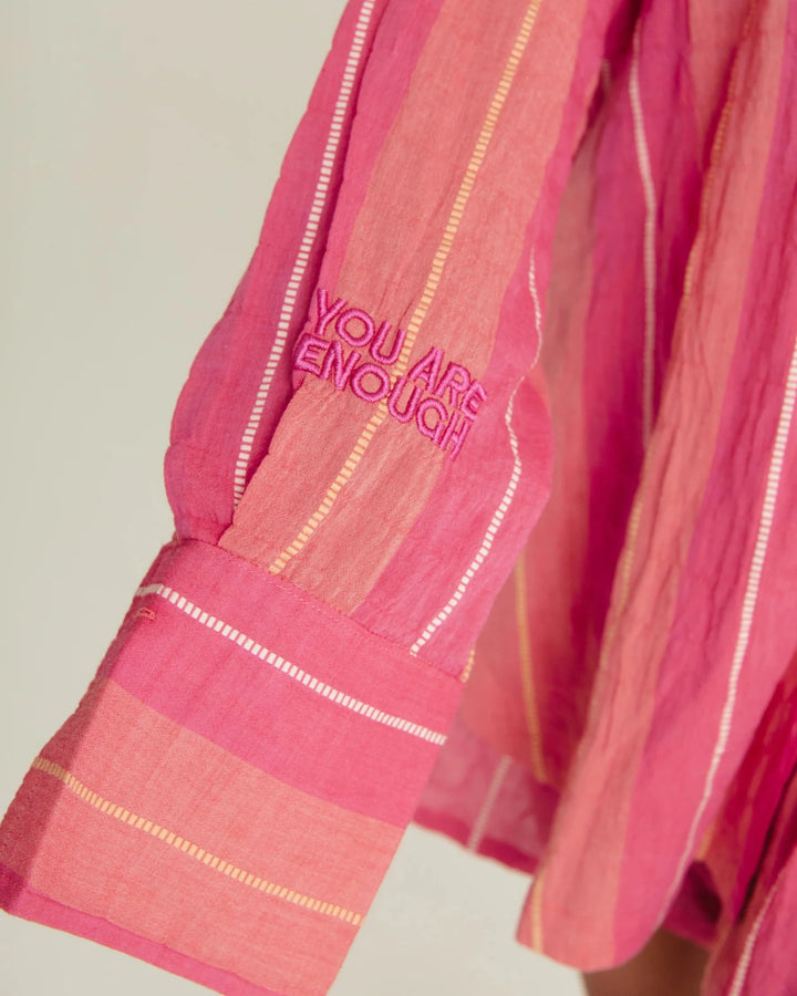 Sabbi Don Julio Shirt - Pop Stripe Peach - Meadow Collectivelinen shirt