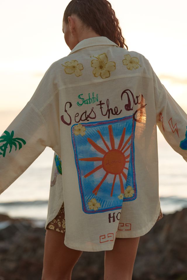 Sabbi Don Julio Shirt - Seas The Day - Cream - Meadow Collectivebutton down shirt