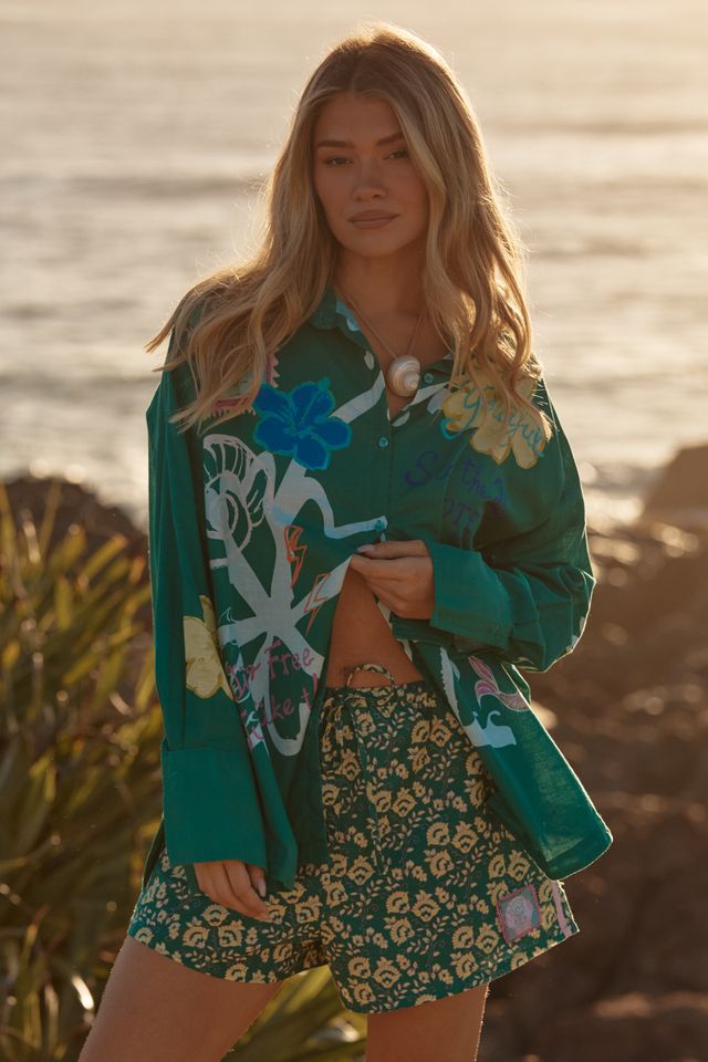 Sabbi Don Julio Shirt - Seas The Day - Green - Meadow Collectivebutton down shirt