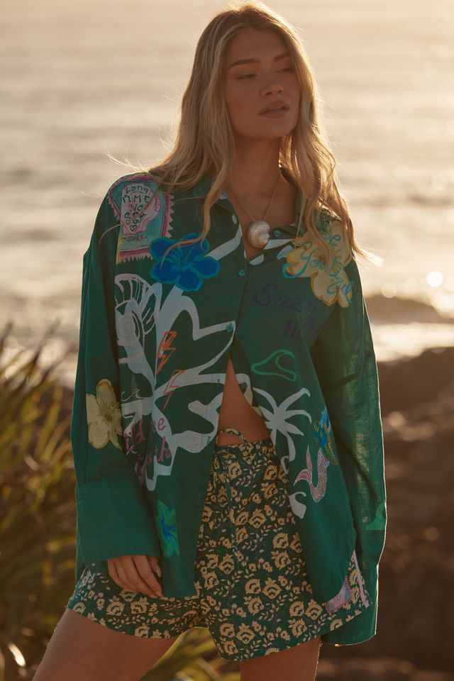 Sabbi Don Julio Shirt - Seas The Day - Green - Meadow Collectivebutton down shirt