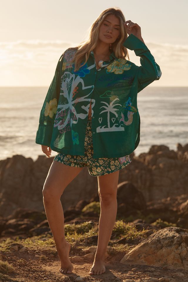 Sabbi Don Julio Shirt - Seas The Day - Green - Meadow Collectivebutton down shirt