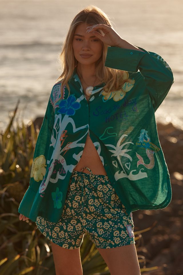 Sabbi Don Julio Shirt - Seas The Day - Green - Meadow Collectivebutton down shirt