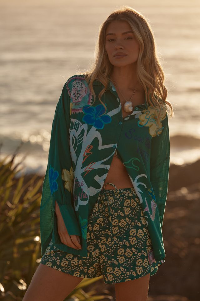 Sabbi Don Julio Shirt - Seas The Day - Green - Meadow Collectivebutton down shirt