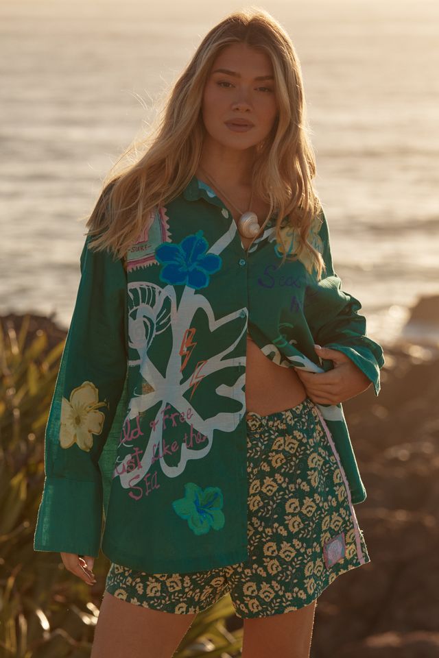 Sabbi Don Julio Shirt - Seas The Day - Green - Meadow Collectivebutton down shirt