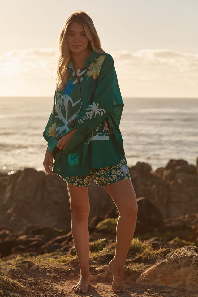 Sabbi Don Julio Shirt - Seas The Day - Green - Meadow Collectivebutton down shirt