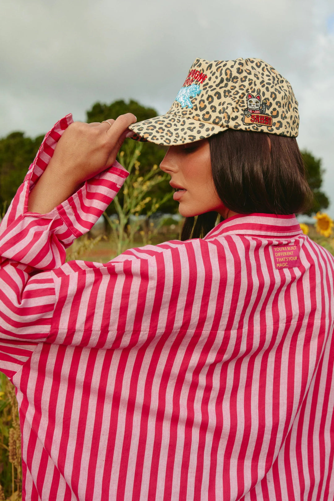 Sabbi Don Julio Shirt - Sunflower Fields - Pink Stripe - Meadow Collectivebutton down shirt