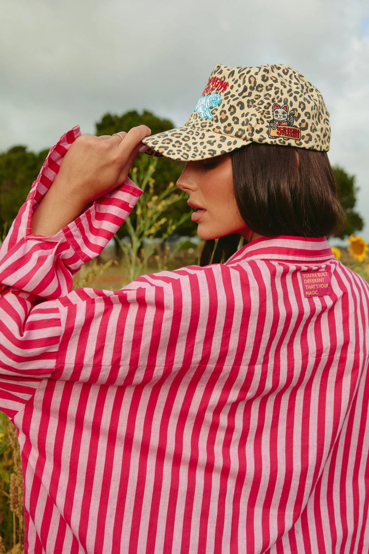 Sabbi Don Julio Shirt - Sunflower Fields - Pink Stripe - Meadow Collectivebutton down shirt