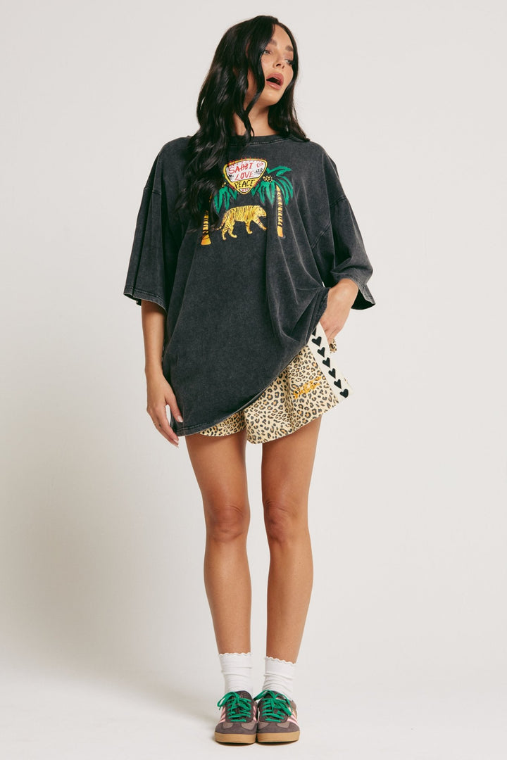 Sabbi Elephant Safari Tee - Black - Meadow Collectiveoversized tee