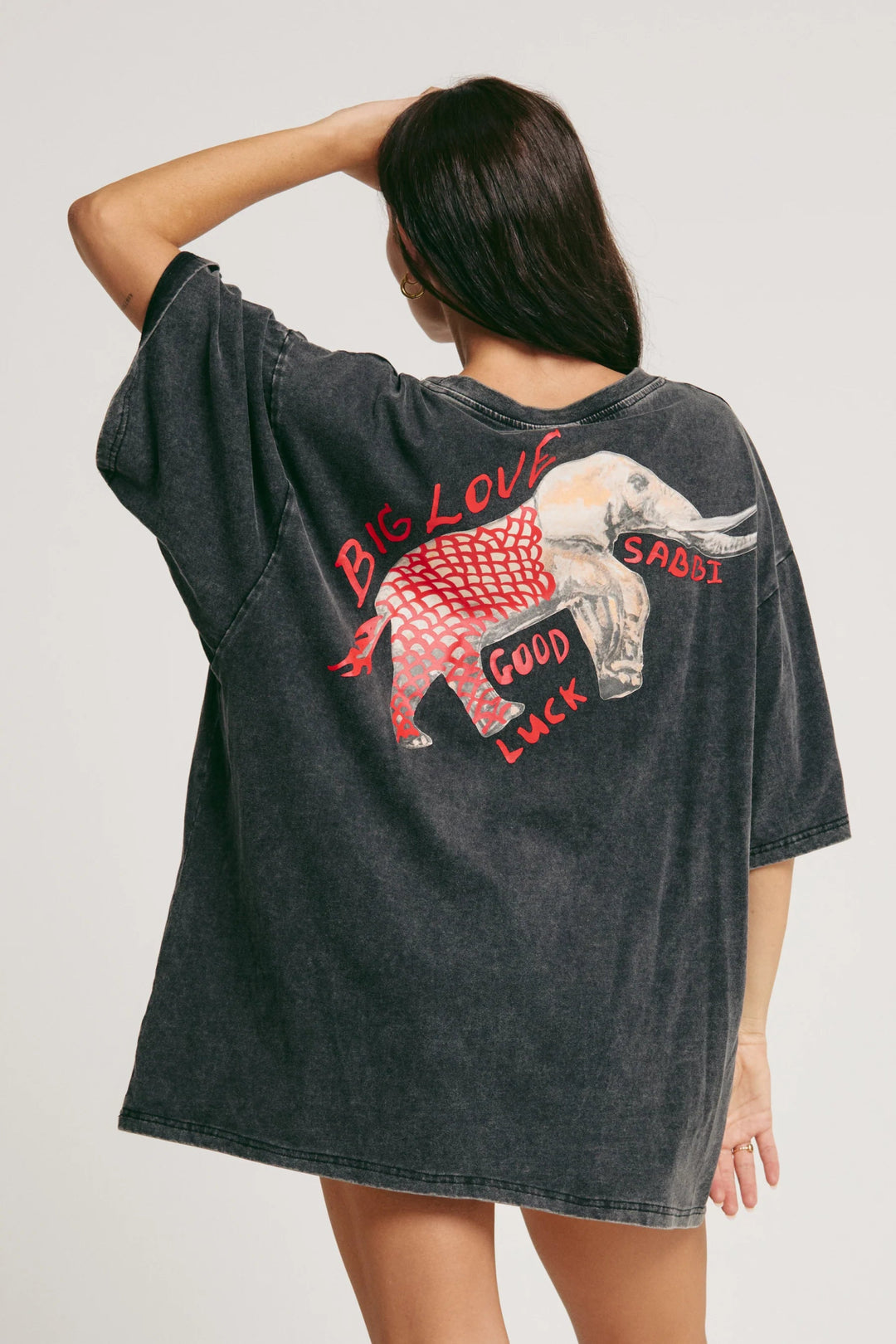 Sabbi Elephant Safari Tee - Black - Meadow Collectiveoversized tee
