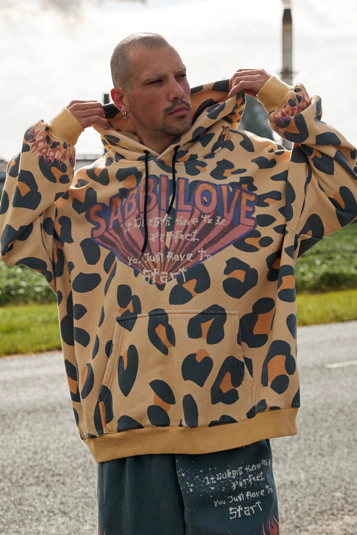 Sabbi Flaming Leopard Hoodie - Meadow Collectivehoodie