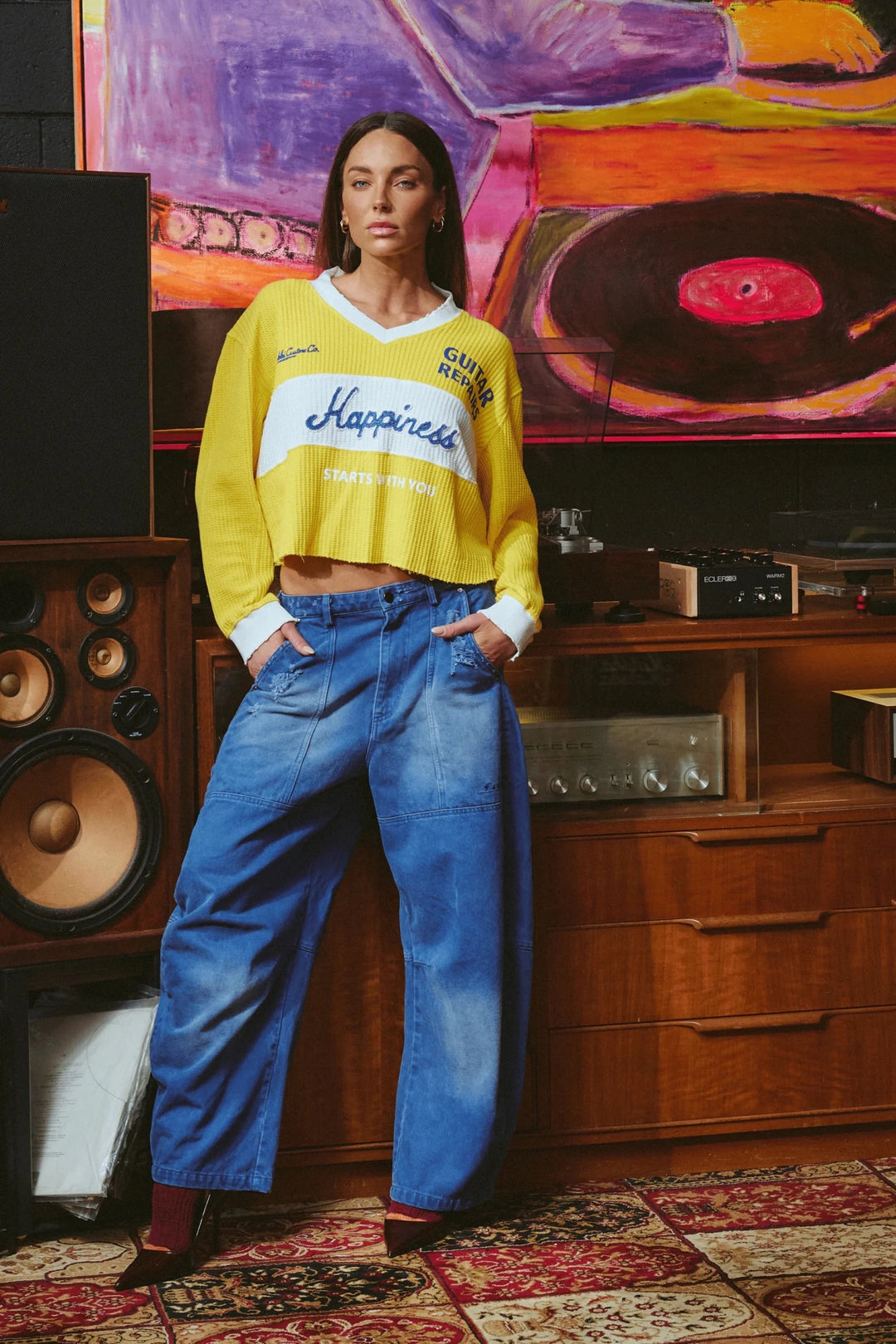 Sabbi Happiness top - Gold - Meadow Collectivelong sleeve tee