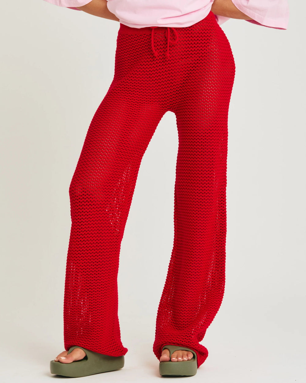 Sabbi Knit Beach Pants - Red - Meadow Collectiveknit pants