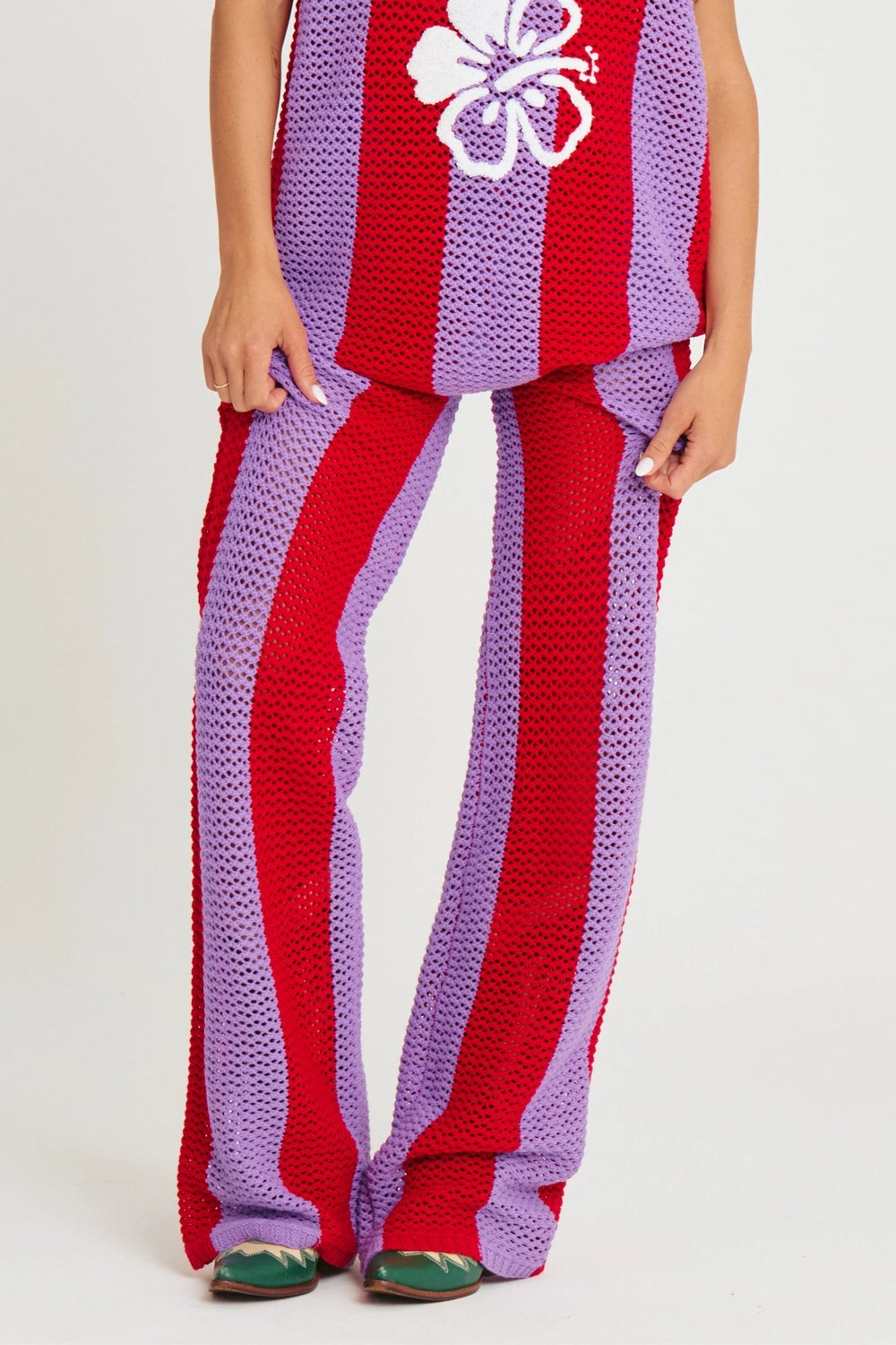 Sabbi Knit Stripe Beach Pants - Purple Stripe - Meadow Collectiveknit pants