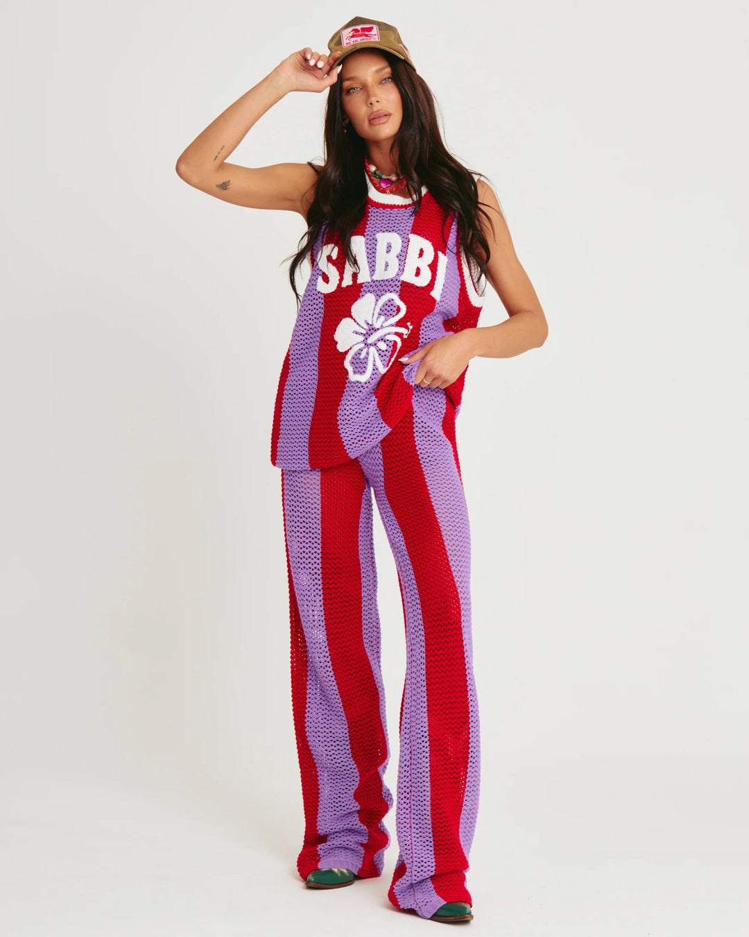 Sabbi Knit Stripe Beach Pants - Purple Stripe - Meadow Collectiveknit pants