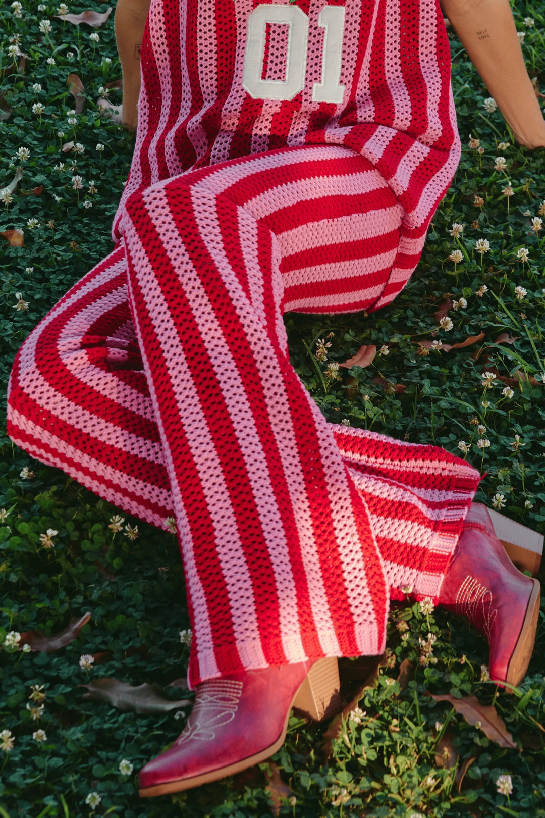 Sabbi Knit Stripe Beach Pants - Red Stripe - Meadow Collectiveknit pants