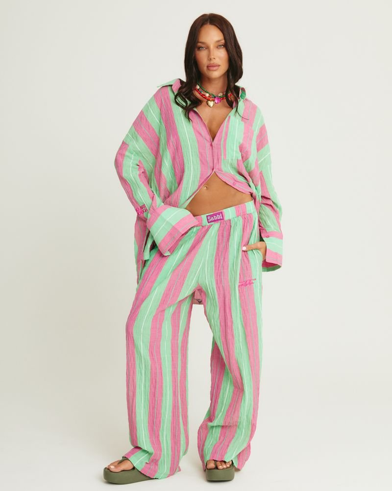 Sabbi Mexicola Pant - Pop Stripe Green - Meadow CollectivePants