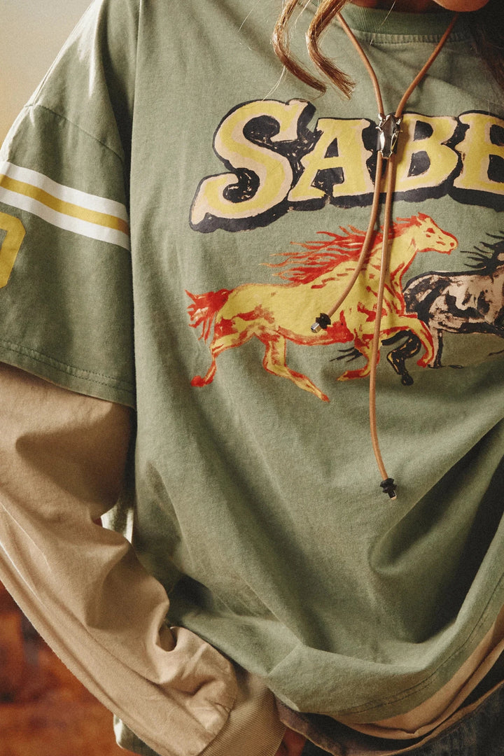 Sabbi Neigh Sayer Long Sleeve Tee - Green - Meadow Collectivelong sleeve tee