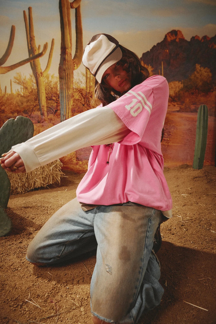 Sabbi Neigh Sayer Long Sleeve Tee - Pink - Meadow Collectivelong sleeve tee