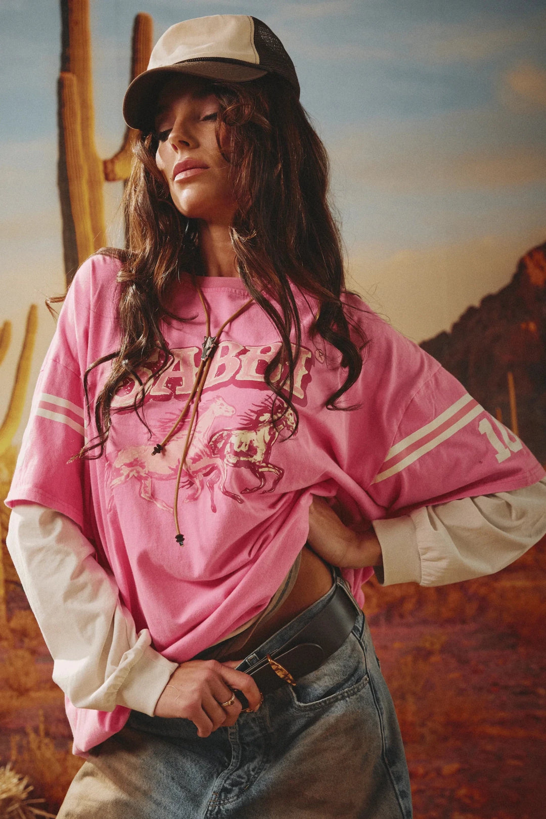 Sabbi Neigh Sayer Long Sleeve Tee - Pink - Meadow Collectivelong sleeve tee