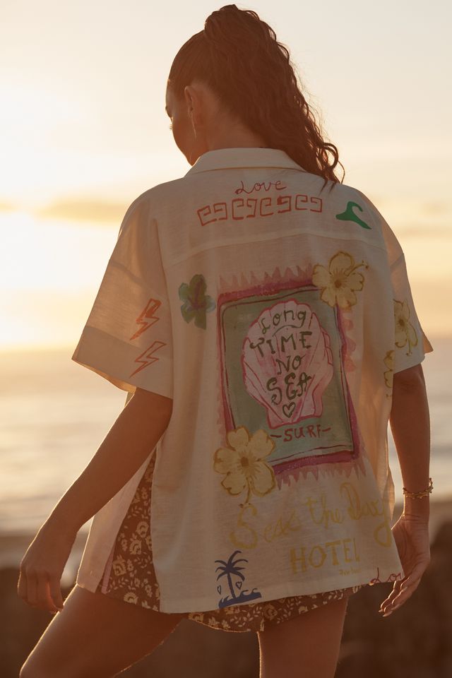 Sabbi Patron Shirt - Seas The Day - Cream - Meadow Collectivebutton down Top