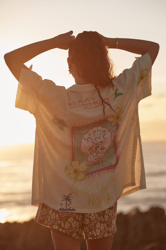 Sabbi Patron Shirt - Seas The Day - Cream - Meadow Collectivebutton down Top