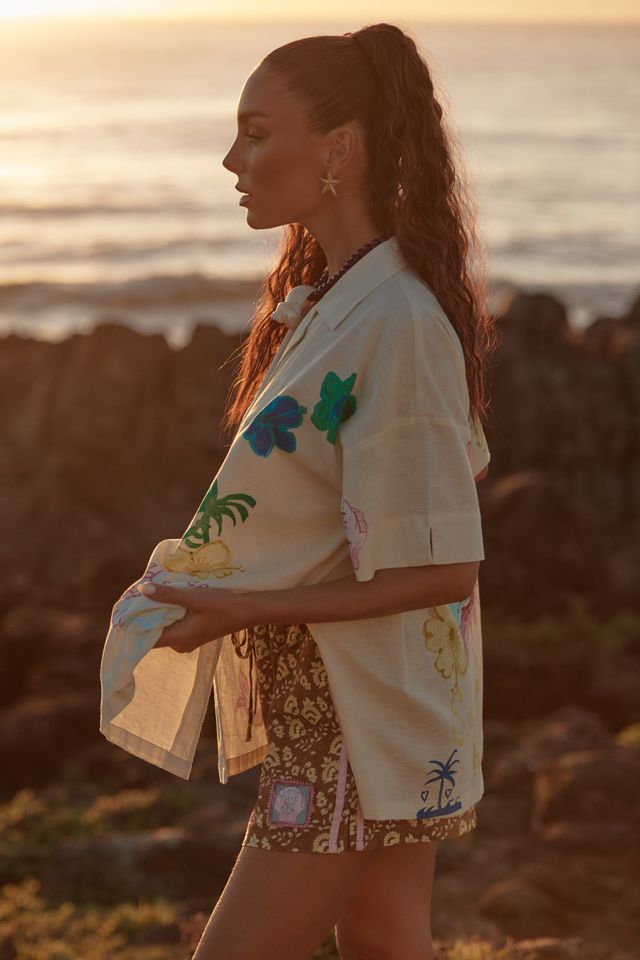 Sabbi Patron Shirt - Seas The Day - Cream - Meadow Collectivebutton down Top