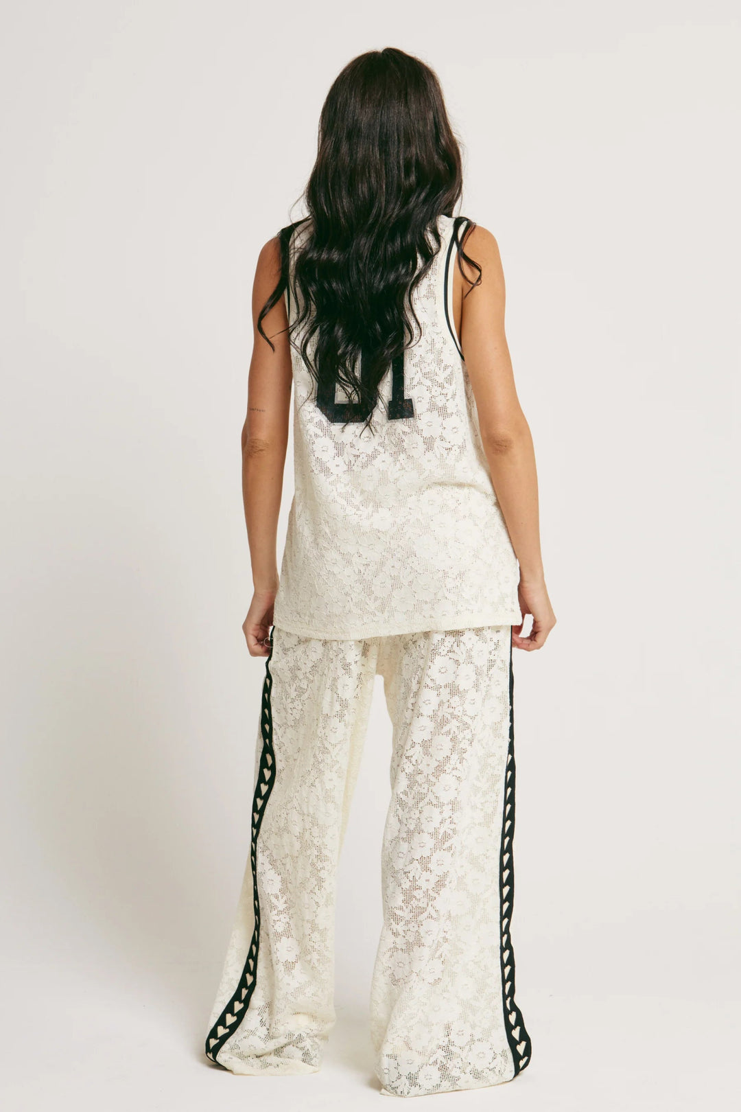 Sabbi Raving Heart Lace Pants - Cream - Meadow Collectivetrack pants