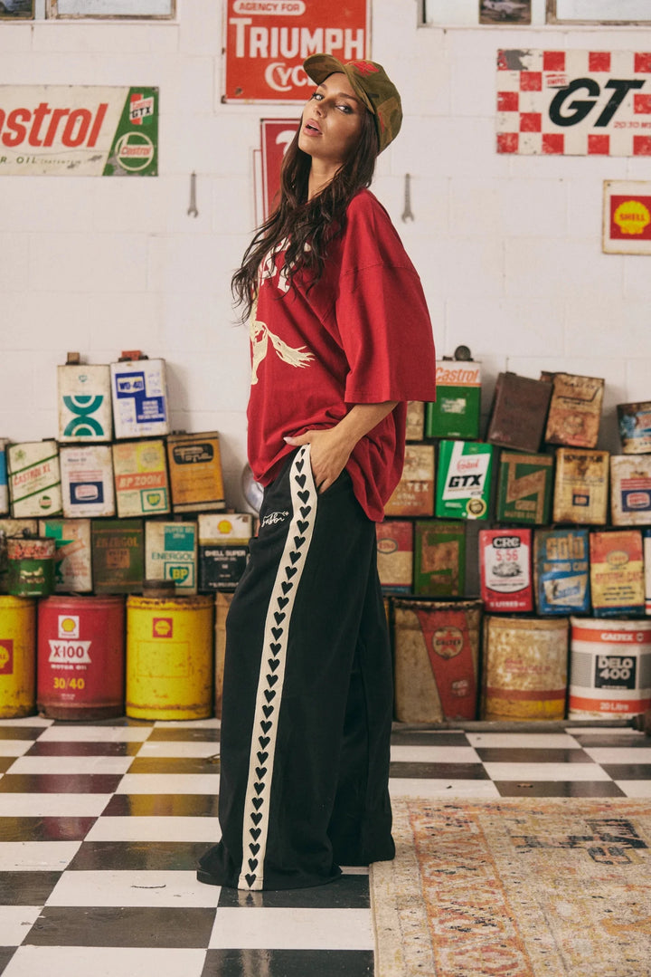 Sabbi Raving Hearts Pants - Black - Meadow Collectivetrack pants