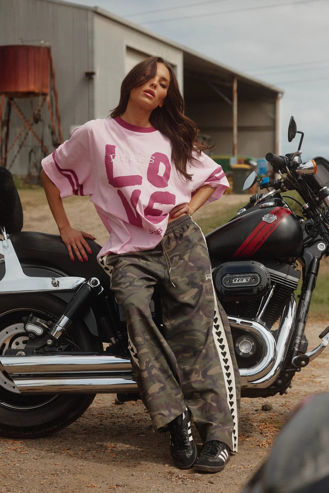Sabbi Raving Hearts Pants - Camo - Meadow Collectivetrack pants