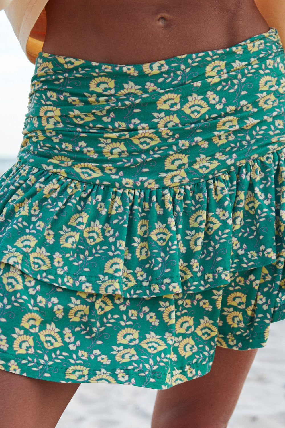 Sabbi Seas The Day Ra - Ra Skirt - Green - Meadow Collectivemini skirt
