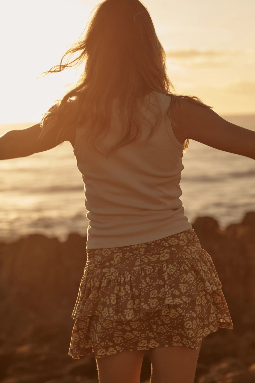 Sabbi Seas The Day Ra - Ra Skirt - Mocha - Meadow Collectivemini skirt