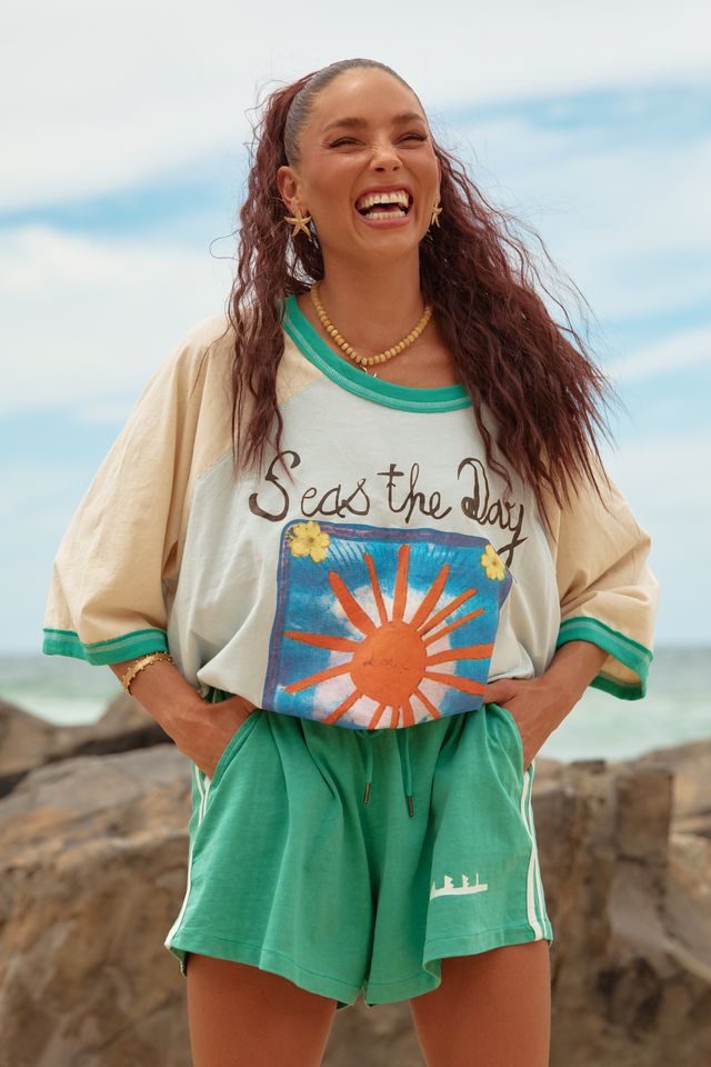 Sabbi Seas The Day Raglan Tee - Sky - Meadow Collectivegraphic tee